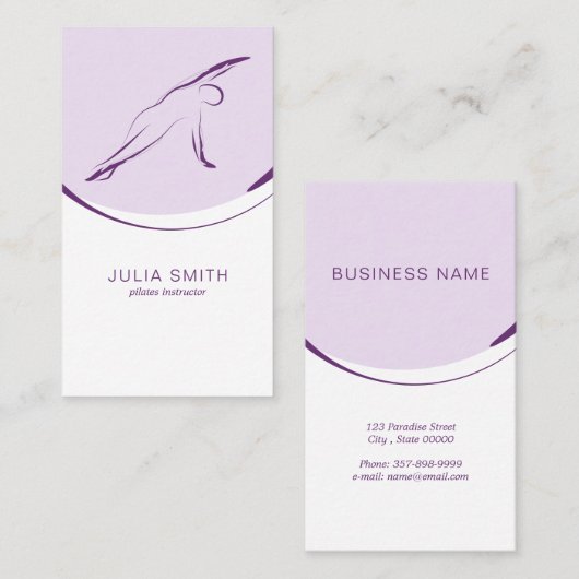 Pilates Side Bend Pose | Kleur Visitekaartje (Voorkant / Achterkant)