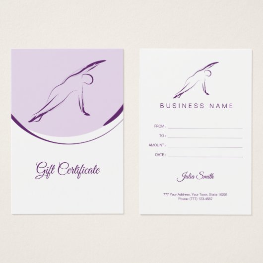 Pilates Side Bend Pose | Kleur Visitekaartje (Voorkant /achterkant)