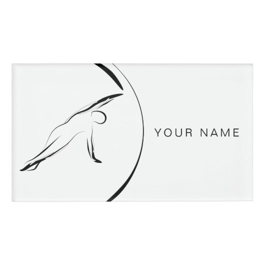 Pilates Side Bend Pose Naambadge (Voorkant)