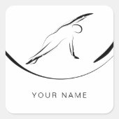 Pilates Side Bend Pose Vierkante Sticker (Voorkant)