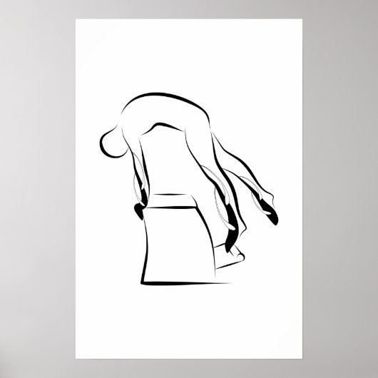 Pilates Single Leg Pull Up Pose - Wunda Stoel Poster (Voorkant)