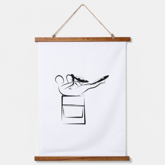 Pilates Single Leg Stretch Pose - Wunda Stoel Hangend Wandkleed (Voorkant)