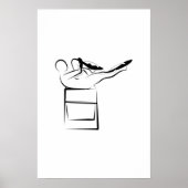 Pilates Single Leg Stretch Pose - Wunda Stoel Poster (Voorkant)
