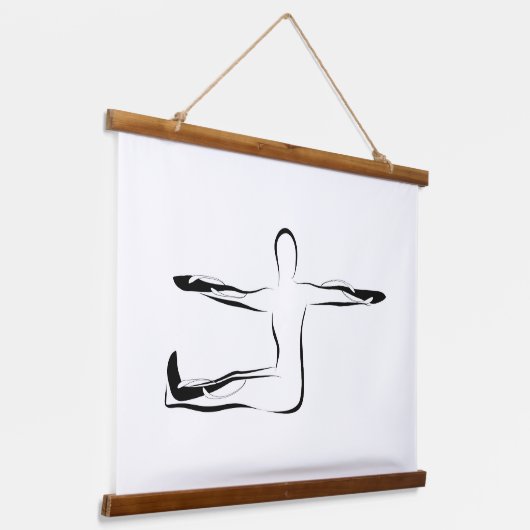 Pilates Spine Twist Pose - Mat Hangend Wandkleed (Gebogen)