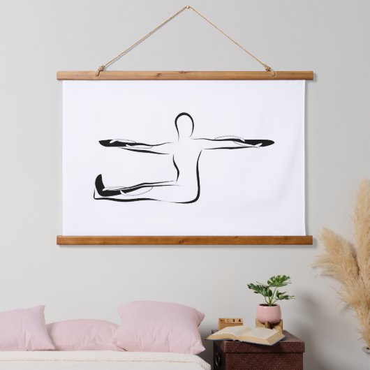 Pilates Spine Twist Pose - Mat Hangend Wandkleed (Slaapkamer)
