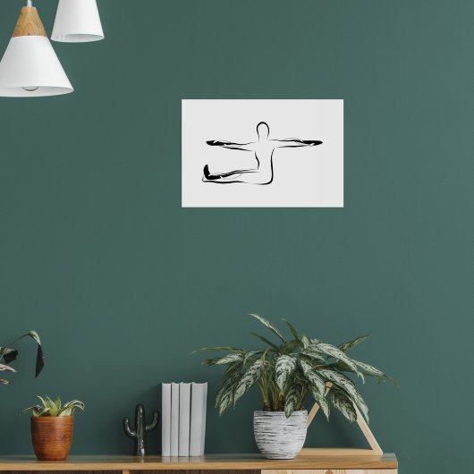 Pilates Spine Twist Pose - Mat Poster (Woonkamer 1)