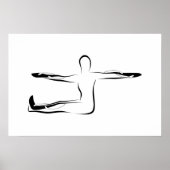 Pilates Spine Twist Pose - Mat Poster (Voorkant)