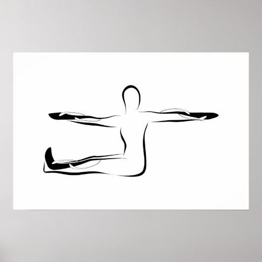 Pilates Spine Twist Pose - Mat Poster (Voorkant)