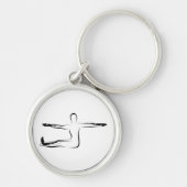 Pilates Spine Twist Pose - Mat Sleutelhanger (Voorkant)