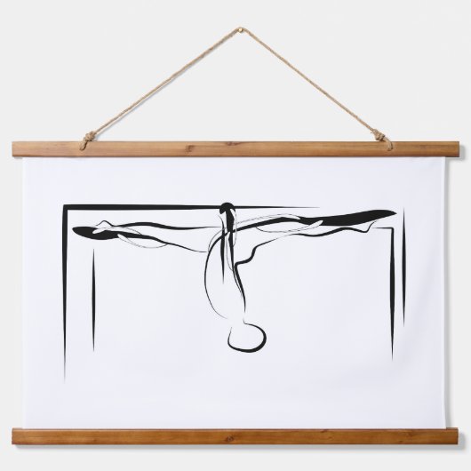 Pilates splitst Cadillac Pose Hangend Wandkleed (Voorkant)