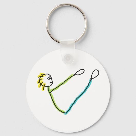 Pilates Stokfiguur Sleutelhanger (Voorkant)