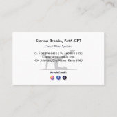 Pilates Studio Business | Modern Gray Barcode Visitekaartje (Achterkant)