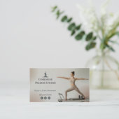 Pilates Studio Business | Natural Gray Visitekaartje (Staand voorkant)