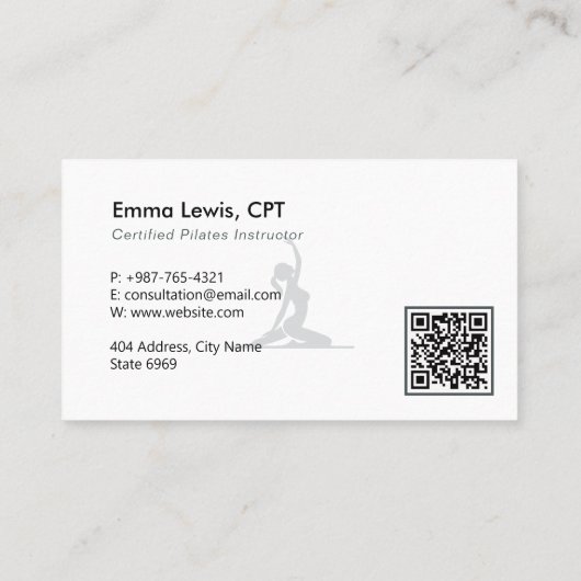 Pilates Studio Business | Natural Gray Visitekaartje (Achterkant)