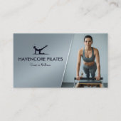 Pilates Studio Zakelijk | Modern Grijs Barcode Visitekaartje (Voorkant)