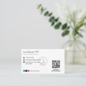 Pilates Studio Zakelijk | Modern Grijs Barcode Visitekaartje (Staand voorkant)