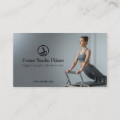 Pilates Studio Zakelijk | Modern Grijs Barcode Visitekaartje (Achterkant)