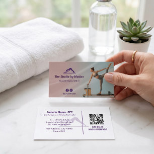 Pilates Studio Zakelijk Modern Kleurrijke Barcod Visitekaartje