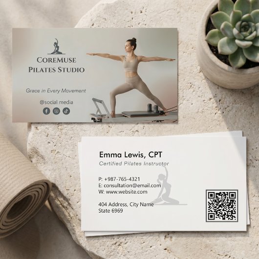 Pilates Studio Zakelijk | Natuurlijk Grijs Visitekaartje