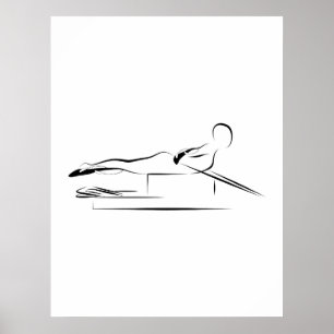 Pilates - T trekt de reformator aan Poster