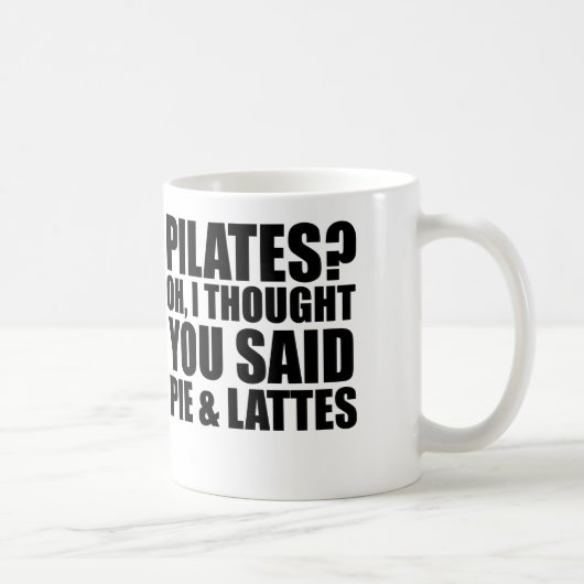 Pilates taart en lattes koffiemok (Rechts)
