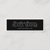 Pilates Trainer Zwart-wit Bordered Kaart Mini Visitekaartje (Voorkant)