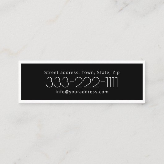 Pilates Trainer Zwart-wit Bordered Kaart Mini Visitekaartje (Achterkant)