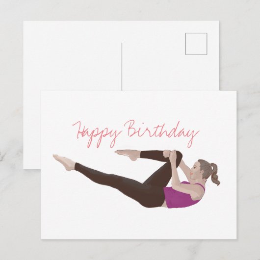 Pilates verjaardagsansichtkaart briefkaart (Voorkant / Achterkant)