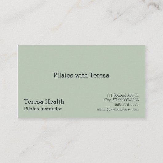 Pilates Visitekaartje (Achterkant)