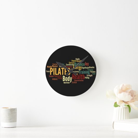 PILATES Wall Clock Ronde Klok (Huis)