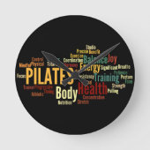 PILATES Wall Clock Ronde Klok (Voorkant)