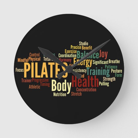 PILATES Wall Clock Ronde Klok (Voorkant)