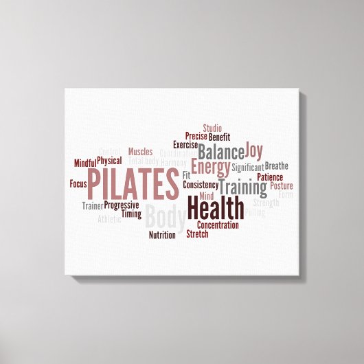 PILATES Woorden Canvas (Voorkant)