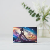 Pilates Yoga Instructeur Cosmos Galaxy Visitekaartje (Staand voorkant)
