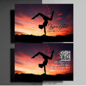 Pilates Yoga Instructeur Zonsondergang Visitekaartje