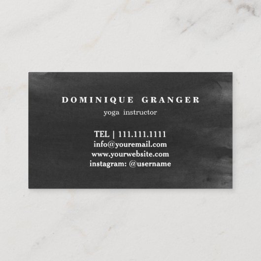 Pilates Yoga Instructor Leraar Visitekaartje (Achterkant)