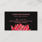 Pilates Yoga Instructor Teacher Lotus Visitekaartje (Achterkant)