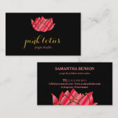 Pilates Yoga Instructor Teacher Lotus Visitekaartje (Voorkant / Achterkant)