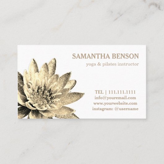 Pilates Yoga Instructor Teacher Lotus Visitekaartje (Achterkant)