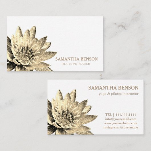 Pilates Yoga Instructor Teacher Lotus Visitekaartje (Voorkant / Achterkant)