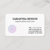 Pilates Yoga Instructor Teacher Mandala Visitekaartje (Achterkant)