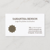 Pilates Yoga Instructor Teacher Mandala Visitekaartje (Achterkant)