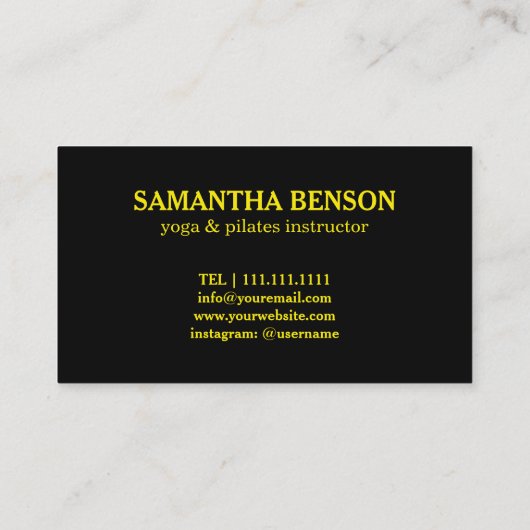 Pilates Yoga Instructor Teacher Mandala Visitekaartje (Achterkant)