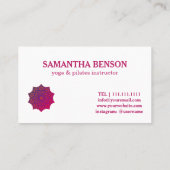 Pilates Yoga Instructor Teacher Mandala Visitekaartje (Achterkant)