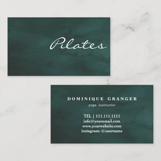 Pilates Yoga Instructor Teacher Visitekaartje (Voorkant / Achterkant)