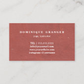 Pilates Yoga Instructor Teacher Visitekaartje (Achterkant)