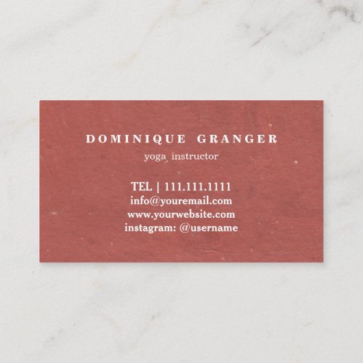 Pilates Yoga Instructor Teacher Visitekaartje (Achterkant)