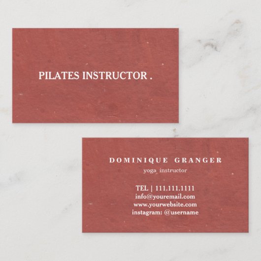 Pilates Yoga Instructor Teacher Visitekaartje (Voorkant / Achterkant)