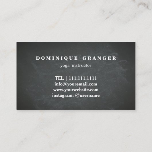 Pilates Yoga Instructor Teacher Visitekaartje (Achterkant)