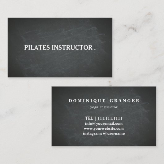 Pilates Yoga Instructor Teacher Visitekaartje (Voorkant / Achterkant)